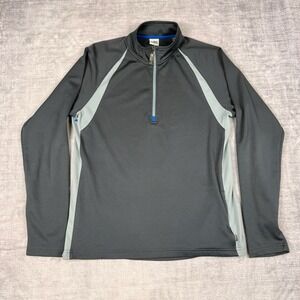 Alo Yoga Sweatshirt Mens Medium Gray 1/4 Quarter Zip Long Sleeve Coolfit Stretch